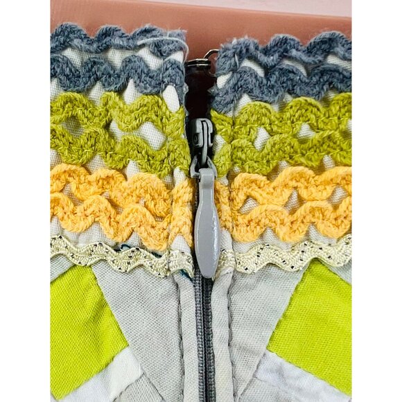 Y2K RARE Free People Boho Pleated Embroidered A-Line Mini Skirt • Skater Indie 6 - Picture 14 of 16